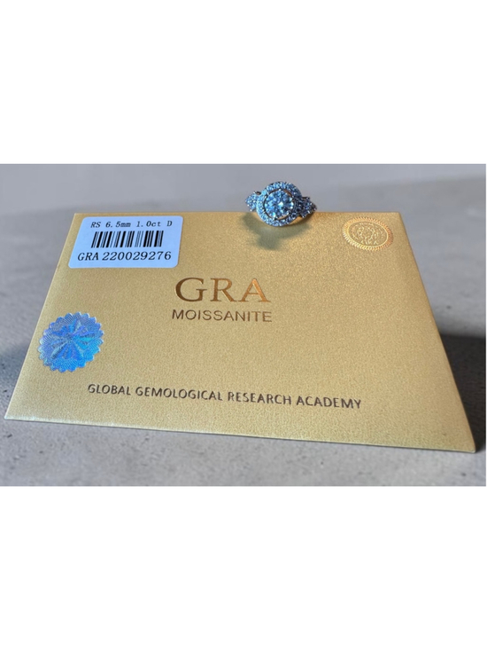 Unbranded Jewelry - Moissanite Sterling Silver Ring Size 6 with GRA Certification - Brand New